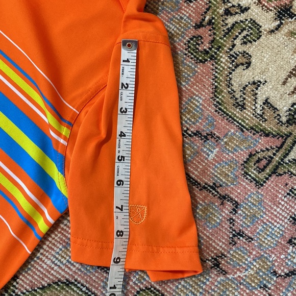 ST Andrews Bright (Neon) Striped S/S Golf Polo! Like NEW!๐๏ธโโ๏ธโณ๏ธ๐ฅ๐, Big Small - Picture 10 of 12